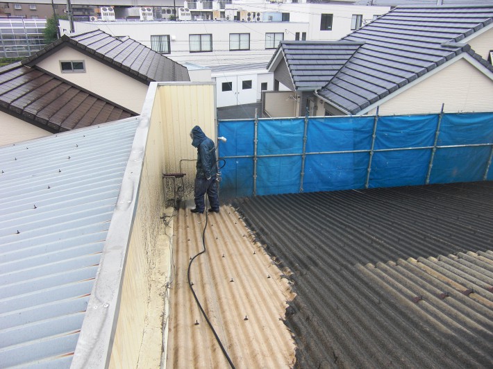 名古屋市天白区S様　倉庫スレート屋根遮熱塗装工事