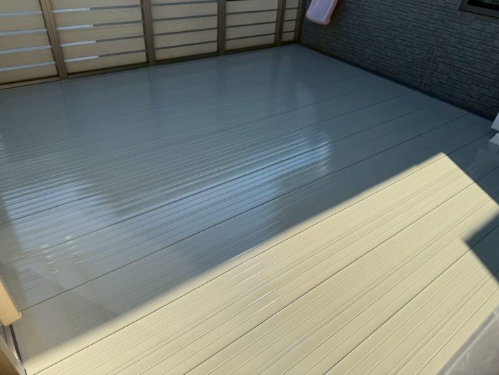 春日井市東野町西　N様邸　ベランダ床塗装工事